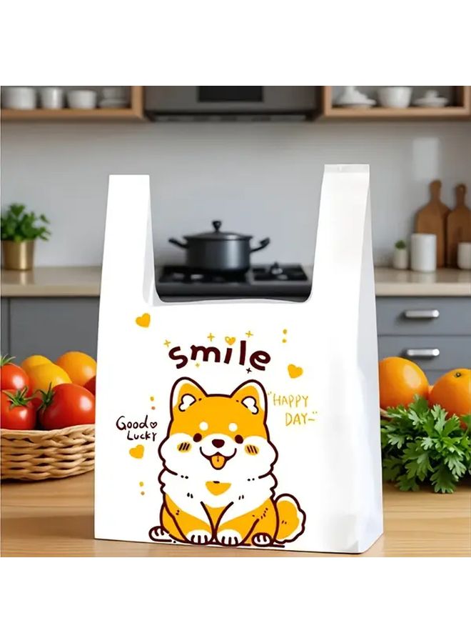 Shiba Inu Cartoon Plastic Bags 50pcs 9 45x14 96 Inch Durable Multi Purpose Gift Bags - Image 4